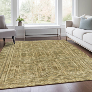 Piper Looms Chantille Border ACN1920 Khaki Machine Washable Area Rug Lifestyle Image Feature