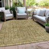 Piper Looms Chantille Border ACN1920 Khaki Machine Washable Area Rug Outdoor Lifestyle Image Feature