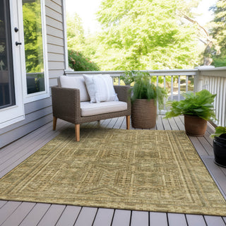 Piper Looms Chantille Border ACN1920 Khaki Machine Washable Area Rug Outdoor Lifestyle Image Feature