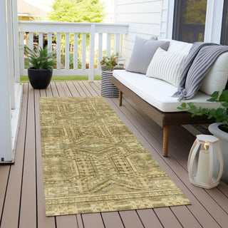 Piper Looms Chantille Border ACN1920 Khaki Machine Washable Area Rug Runner Outdoor Lifestyle Image Feature