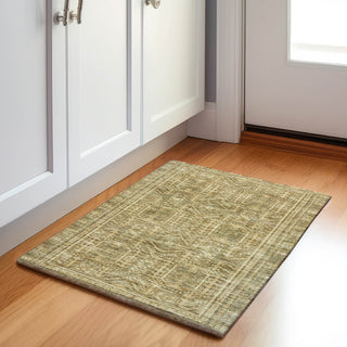 Piper Looms Chantille Border ACN1920 Khaki Machine Washable Area Rug Scatter Lifestyle Image Feature