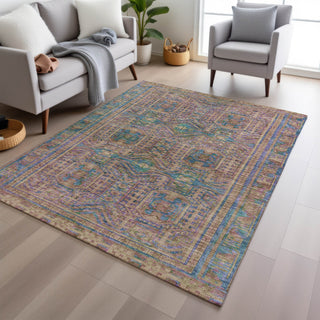Piper Looms Chantille Border ACN1920 Orange Machine Washable Area Rug Lifestyle Image Feature