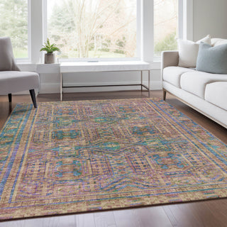Piper Looms Chantille Border ACN1920 Orange Machine Washable Area Rug Lifestyle Image Feature