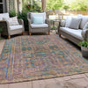 Piper Looms Chantille Border ACN1920 Orange Machine Washable Area Rug Outdoor Lifestyle Image Feature