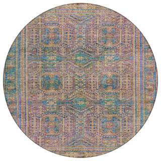 Piper Looms Chantille Border ACN1920 Orange Machine Washable Area Rug Round Main Image