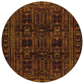 Piper Looms Chantille Border ACN1920 Paprika Machine Washable Area Rug Round Main Image