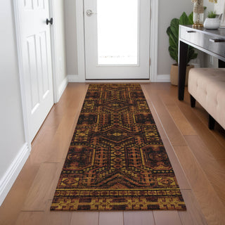 Piper Looms Chantille Border ACN1920 Paprika Machine Washable Area Rug Runner Lifestyle Image Feature