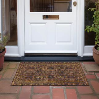 Piper Looms Chantille Border ACN1920 Paprika Machine Washable Area Rug Scatter Outdoor Lifestyle Image Feature