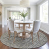 Piper Looms Chantille Border ACN1920 Pewter Machine Washable Area Rug Round Lifestyle Image Feature