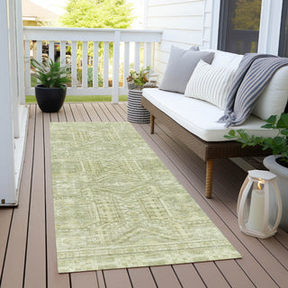 Piper Looms Chantille Border ACN1920 Sage Machine Washable Area Rug Runner Outdoor Lifestyle Image Feature