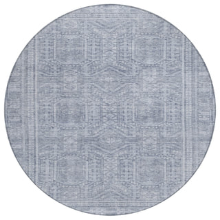 Piper Looms Chantille Border ACN1920 Sky Machine Washable Area Rug Round Main Image