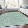 Piper Looms Chantille Border ACN1920 Teal Machine Washable Area Rug Lifestyle Image Feature