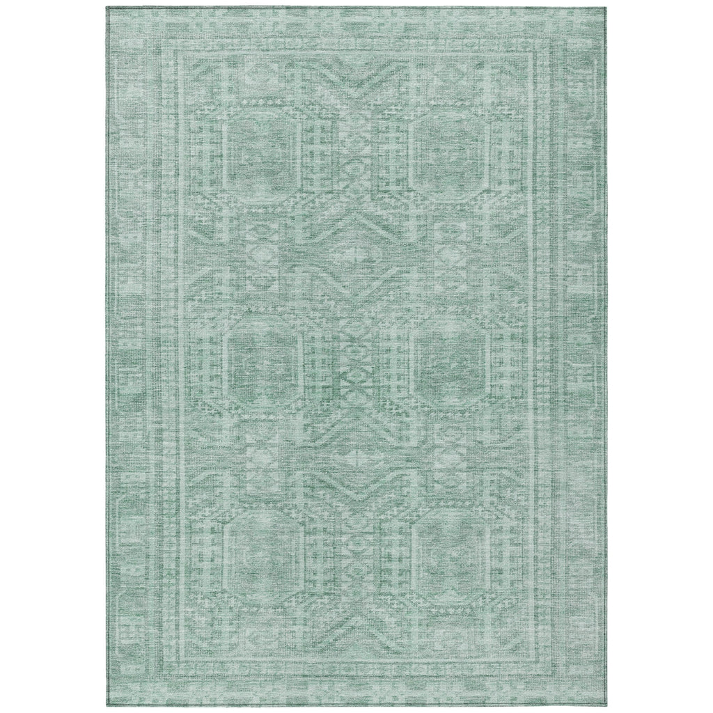 Piper Looms Chantille Border ACN1920 Teal Machine Washable Area Rug main image