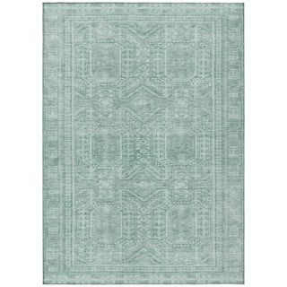 Piper Looms Chantille Border ACN1920 Teal Machine Washable Area Rug main image