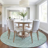 Piper Looms Chantille Border ACN1920 Teal Machine Washable Area Rug Round Lifestyle Image Feature