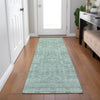 Piper Looms Chantille Border ACN1920 Teal Machine Washable Area Rug Runner Lifestyle Image Feature