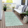 Piper Looms Chantille Border ACN1920 Teal Machine Washable Area Rug Runner Outdoor Lifestyle Image Feature