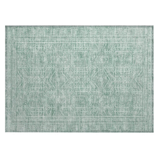 Piper Looms Chantille Border ACN1920 Teal Machine Washable Area Rug Scatter Main Image