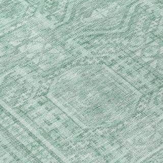 Piper Looms Chantille Border ACN1920 Teal Machine Washable Area Rug Swatch Image
