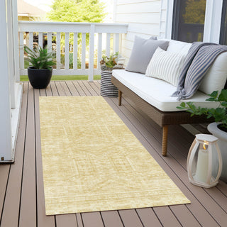 Piper Looms Chantille Border ACN1920 Wheat Machine Washable Area Rug Runner Outdoor Lifestyle Image Feature