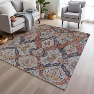 Piper Looms Chantille Panels ACN1921 Blue Machine Washable Area Rug Lifestyle Image Feature