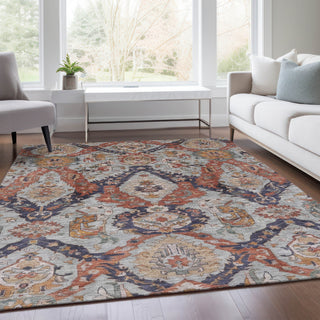 Piper Looms Chantille Panels ACN1921 Blue Machine Washable Area Rug Lifestyle Image Feature