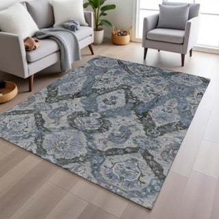 Piper Looms Chantille Panels ACN1921 Gray Machine Washable Area Rug Lifestyle Image Feature