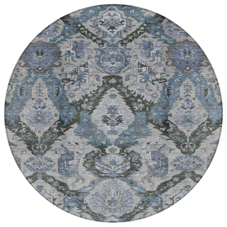 Piper Looms Chantille Panels ACN1921 Gray Machine Washable Area Rug Round Main Image