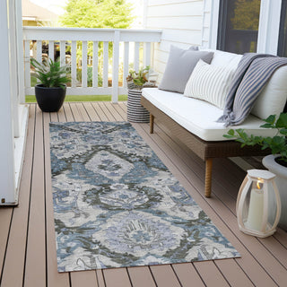 Piper Looms Chantille Panels ACN1921 Gray Machine Washable Area Rug Runner Outdoor Lifestyle Image Feature