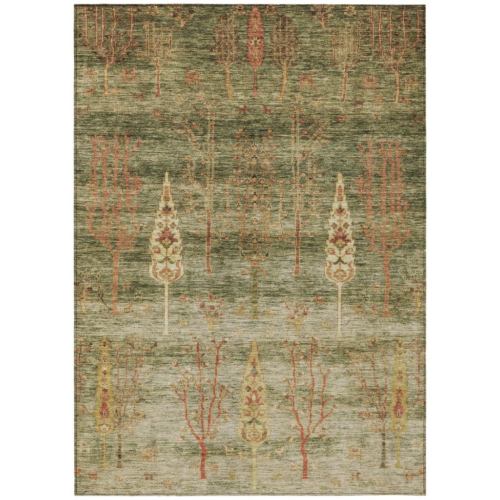Piper Looms Chantille Floral ACN1922 Aloe Machine Washable Area Rug main image
