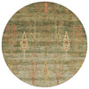 Piper Looms Chantille Floral ACN1922 Aloe Machine Washable Area Rug Round Main Image
