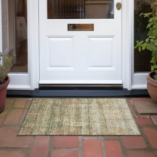 Piper Looms Chantille Floral ACN1922 Aloe Machine Washable Area Rug Scatter Outdoor Lifestyle Image Feature