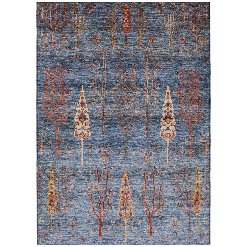 Piper Looms Chantille Floral ACN1922 Blue Machine Washable Area Rug main image