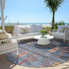 Piper Looms Chantille Floral ACN1922 Blue Machine Washable Area Rug Round Outdoor Lifestyle Image Feature