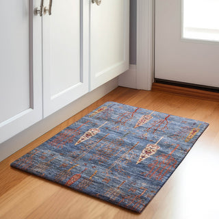 Piper Looms Chantille Floral ACN1922 Blue Machine Washable Area Rug Scatter Lifestyle Image Feature