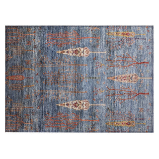 Piper Looms Chantille Floral ACN1922 Blue Machine Washable Area Rug Scatter Main Image