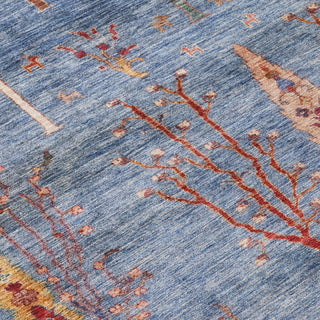 Piper Looms Chantille Floral ACN1922 Blue Machine Washable Area Rug Swatch Image