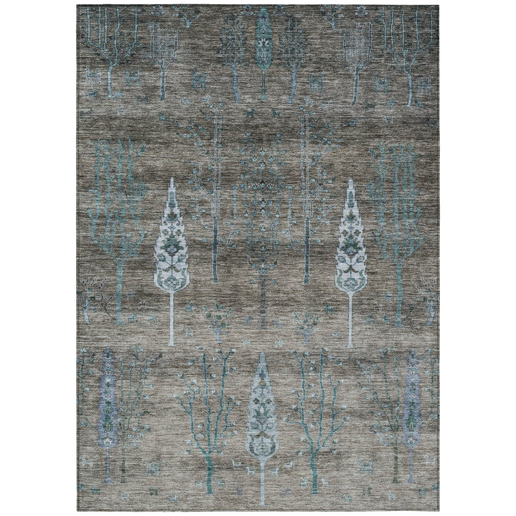 Piper Looms Chantille Floral ACN1922 Brown Machine Washable Area Rug main image
