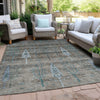 Piper Looms Chantille Floral ACN1922 Brown Machine Washable Area Rug Outdoor Lifestyle Image Feature