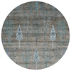 Piper Looms Chantille Floral ACN1922 Brown Machine Washable Area Rug Round Main Image