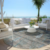 Piper Looms Chantille Floral ACN1922 Brown Machine Washable Area Rug Round Outdoor Lifestyle Image Feature
