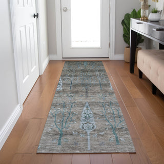 Piper Looms Chantille Floral ACN1922 Brown Machine Washable Area Rug Runner Lifestyle Image Feature