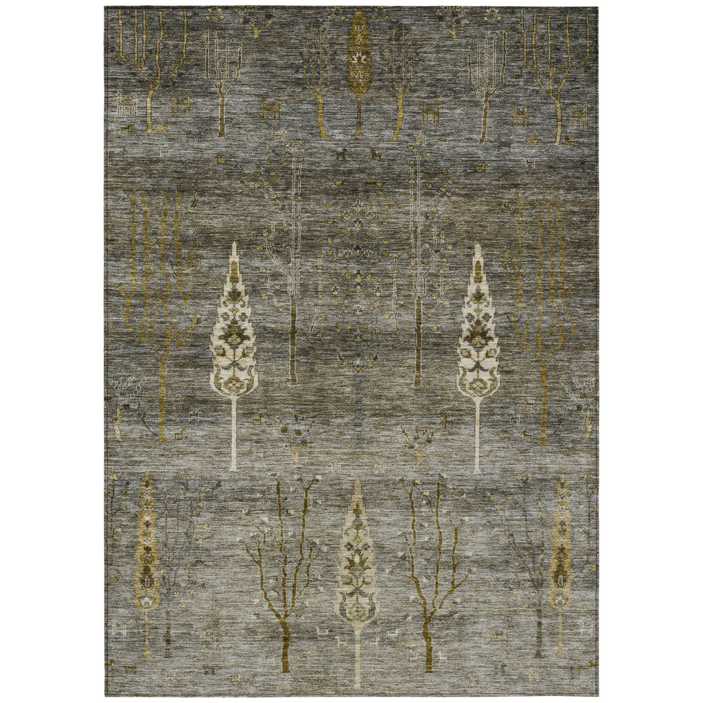 Piper Looms Chantille Floral ACN1922 Pewter Machine Washable Area Rug main image