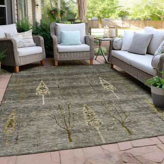 Piper Looms Chantille Floral ACN1922 Pewter Machine Washable Area Rug Outdoor Lifestyle Image Feature