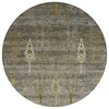 Piper Looms Chantille Floral ACN1922 Pewter Machine Washable Area Rug Round Main Image