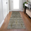Piper Looms Chantille Floral ACN1922 Pewter Machine Washable Area Rug Runner Lifestyle Image Feature