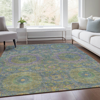 Piper Looms Chantille Panels ACN1923 Blue Machine Washable Area Rug Lifestyle Image Feature