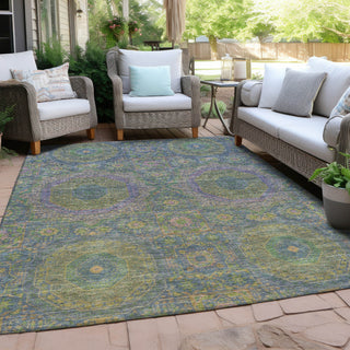 Piper Looms Chantille Panels ACN1923 Blue Machine Washable Area Rug Outdoor Lifestyle Image Feature