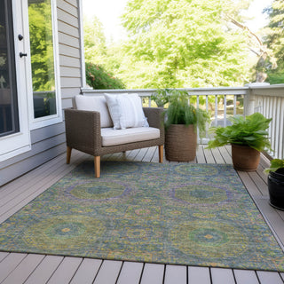 Piper Looms Chantille Panels ACN1923 Blue Machine Washable Area Rug Outdoor Lifestyle Image Feature