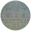 Piper Looms Chantille Panels ACN1923 Blue Machine Washable Area Rug Round Main Image